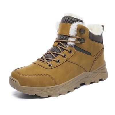 Super Warm Winter Snow Boots With Fur Plus Size 39-46 Hiking Boots Men Non-slip Outdoor Sneakers Men High Top Warm Shoes