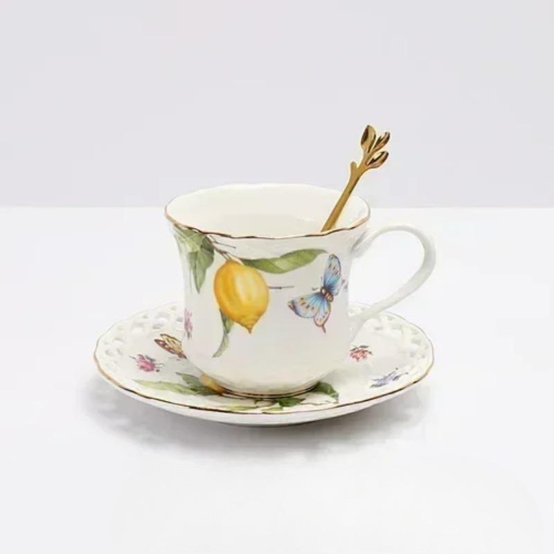 1 piece of lemon coffee cup, elegant European tea set, European tea cup and saucer, self-selected ceramic plate