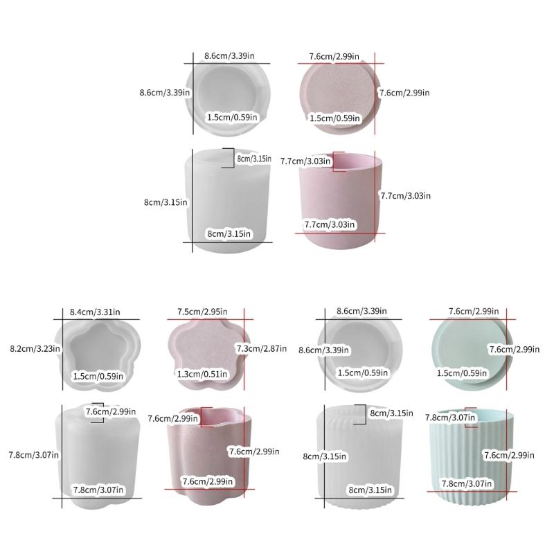 Kendin Yap Mum Bardağı Kalıbı Saksılar için Saklama Kutusu Kapaklı Silikon Kalıp Reçine Kavanozlar Şişeler Alçı Beton Kalıplar El Sanatları