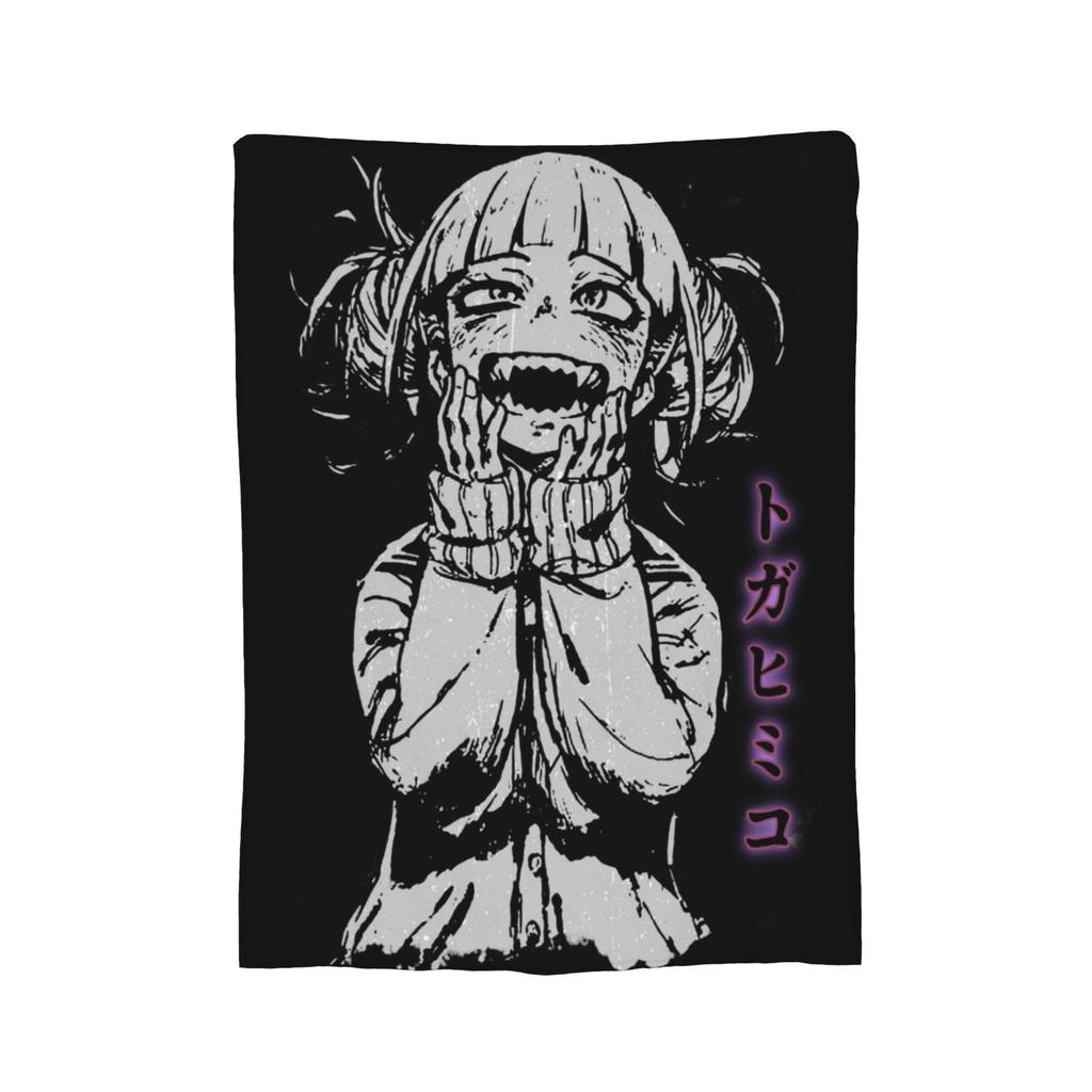 Himiko Toga Tribute Pattern Flannel Throw Blankets Boku No My Hero Academia Manga Blankets for Bedding Office Warm Quilt,