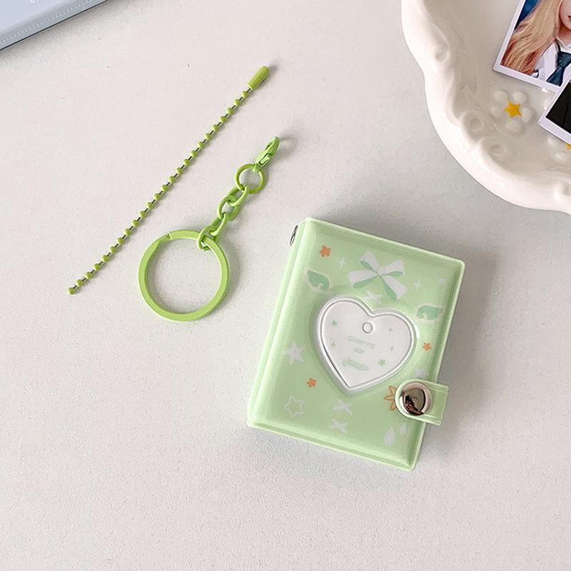 Pockets Portable Keychain Jewelry Photos Holder 1/2 Inch Mini Photo Albums For Photos Cards Small Album Book Photocard Holder