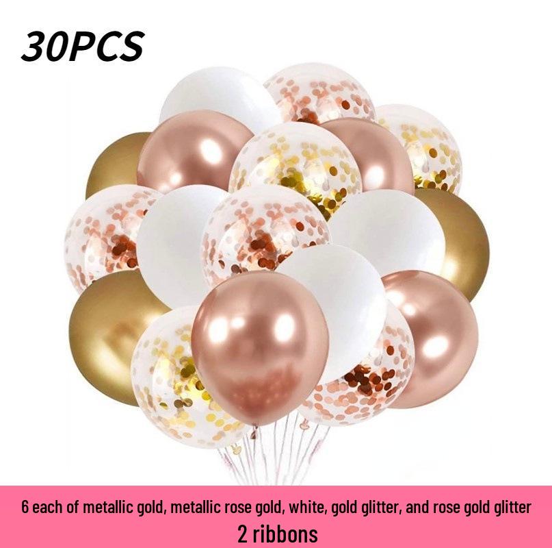 30-Piece 12-Inch Balloon Set for Birthday, Wedding, and Party Decorations