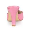 Allegra K Women's Stiletto Mule Sandals, PU Leather, Heelless, Front Closed, Pointed Toe, Pink, Size 24.0 Cm