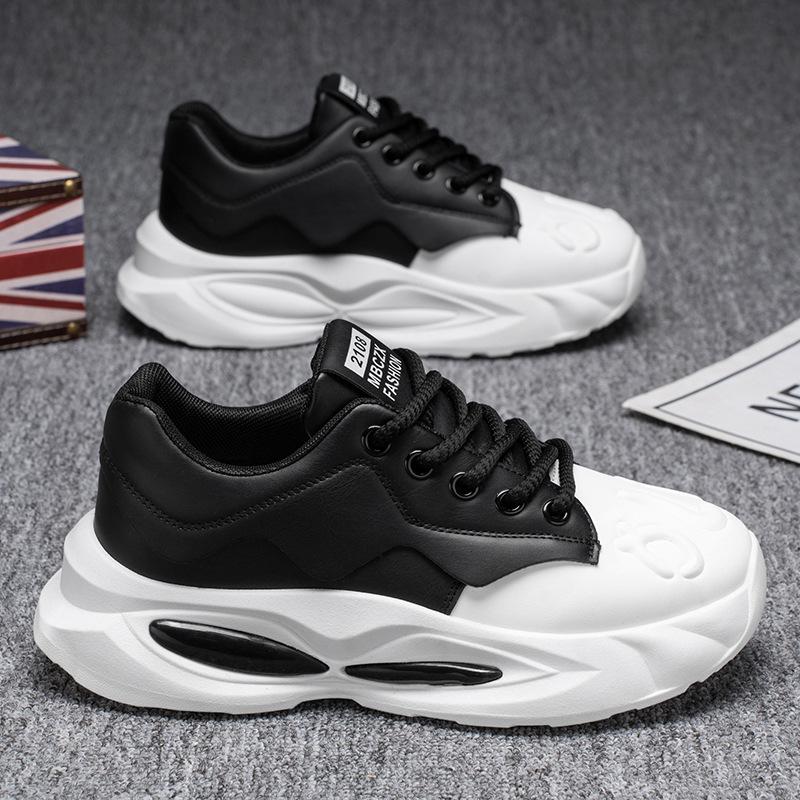 Men's Shoes Spring New Thick Sole Versatile Niche Fashion Casual Teen Sports Heighten Dad Shoes Men