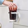 1pc White ABS Plastic Folding Cup Holder | Adjustable Arm Design, Detachable & Easy To Clean, Suitable for Home/ Office/ Dormitory/ Boat/ RV