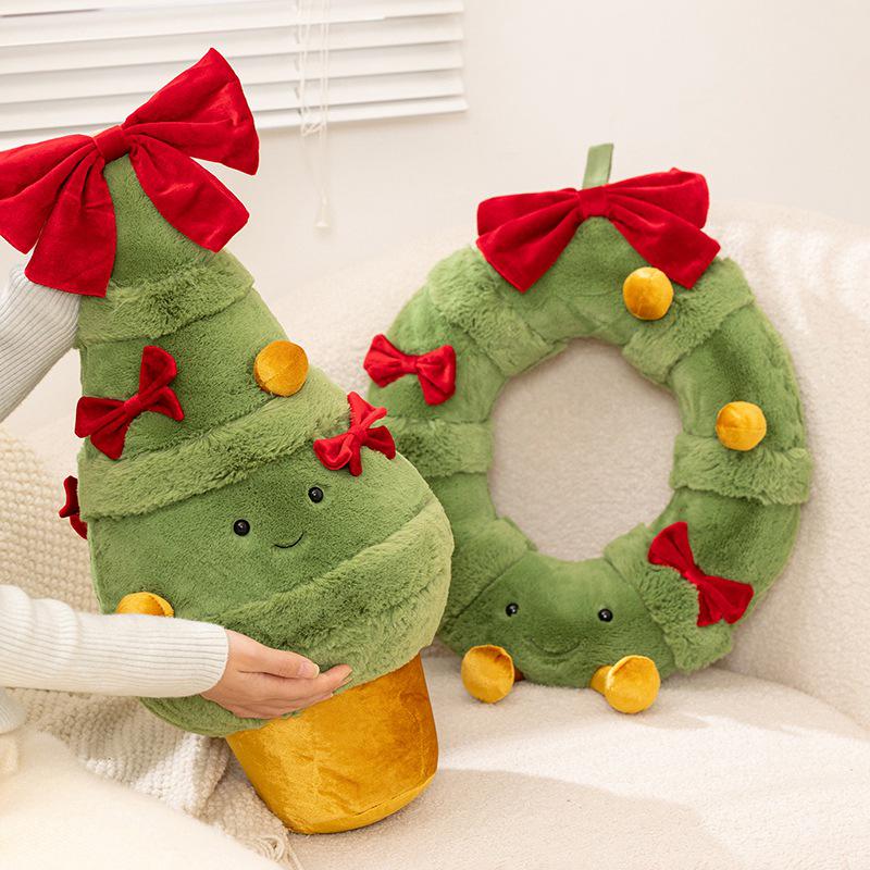 Christmas Cozy Wreath Hug Pillow Plush Doll - Soothing Holiday Decor Gift