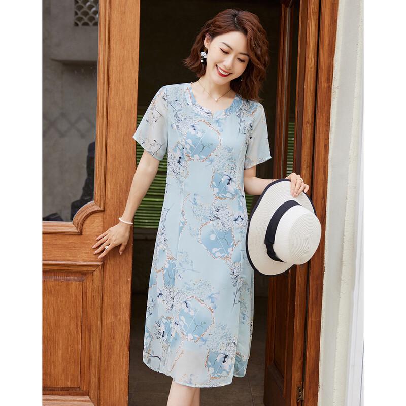 Pasite Women s Summer Floral Print A-line Dress 3XL