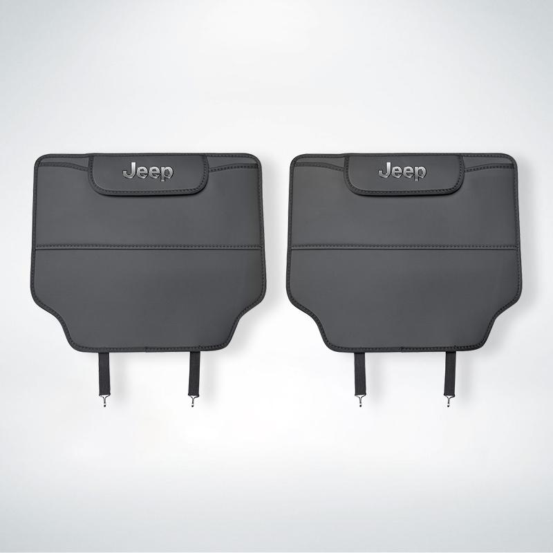 

For Jeep 2Pcs Car Seat Back Prevent Kick Pad Storage Mat Accessories For Jeep Grand Cherokee Wrangler JK Gladiator Compass Re