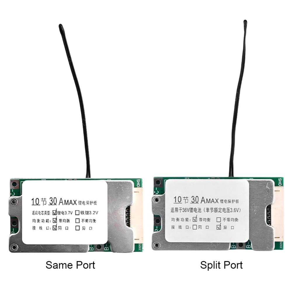 

10S 36V 30A Li-ion Cell Balancer 18650 Батарея Збалансована захисна плата PCB Захист батареї BMS PCB Плата для електромобіля