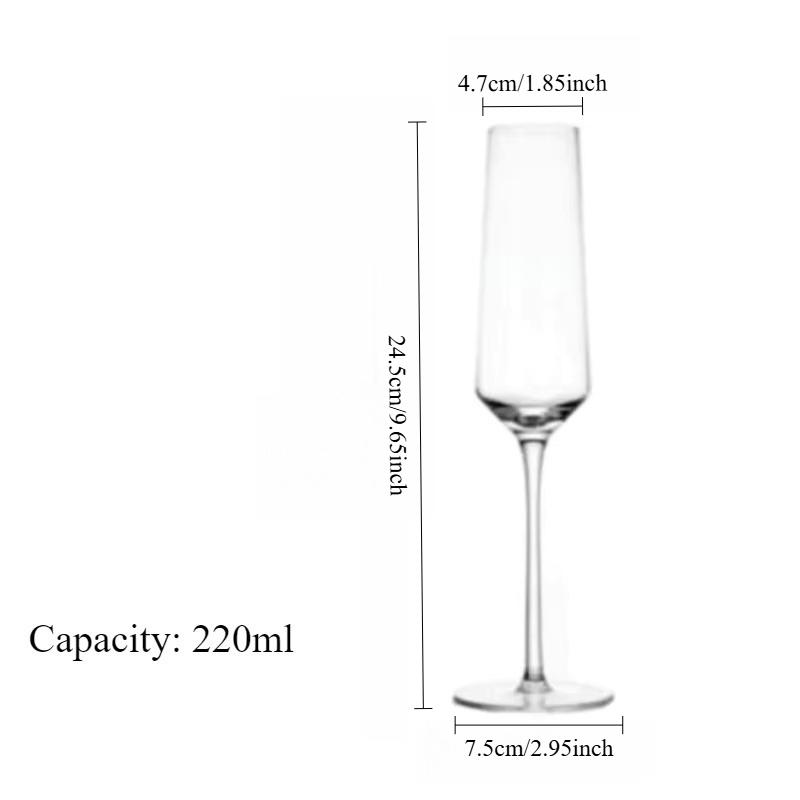 2-piece Set Ins High Beauty Crystal Glass Champagne Glass Home Wine Glass Cocktail Tall Glass Sparkling Slightly Drunk