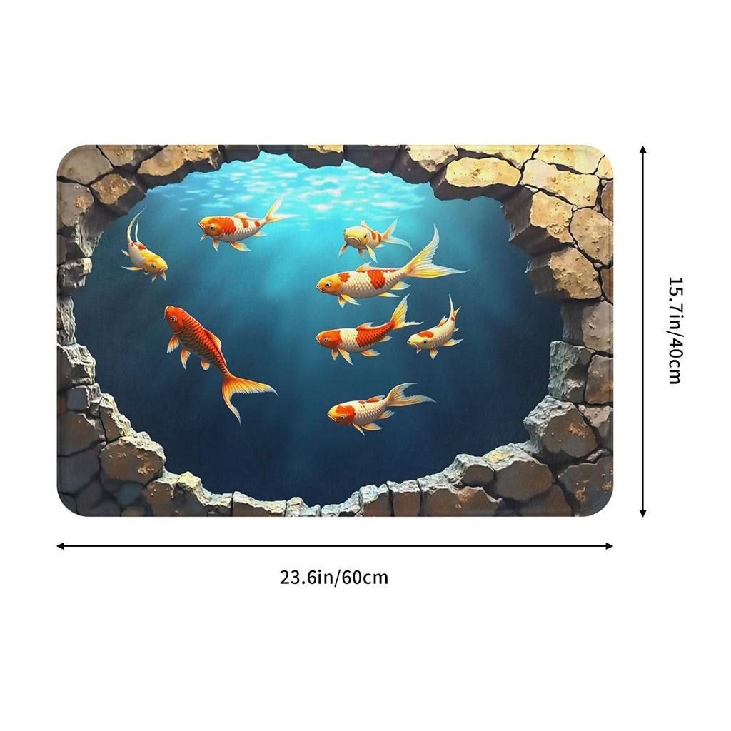 Vibrant Koi Fish Front Door Floor Entrance Mats Outdoor  Kitchen Bathroom Doormat Living Room Carpet Rug