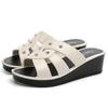 Shoes for Women Summer 2025 Fashion Women's High Heel Slippers Thick Bottom Non-slip Mother Shoes Soft Bottom Wedge Women Sandal