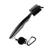 Portable Double Side Golf Club Cleaning Brush with Retractable Line Carabiner