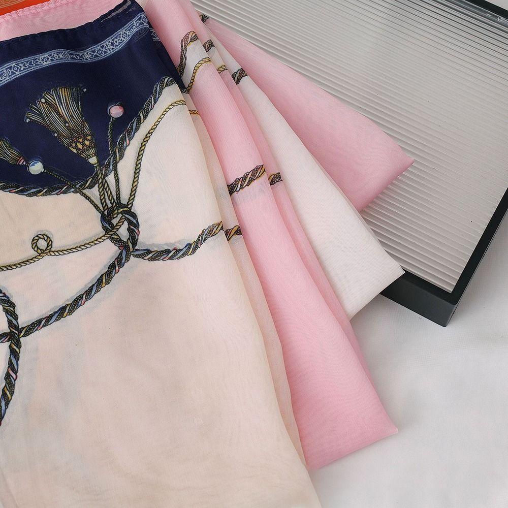 Magnetic Buckle Silk Scarf Chiffon Square Scarf Fashion Headscarves Spring