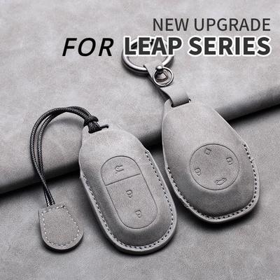 Funda de Cuero para Mando de Coche para Leapmotor t03 s01 c11 para Leapmotor C01 T03 S01 C11 2023 Carcasa de Llave de Coche Llavero