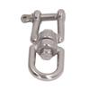 Double Jaw Shackle Professional Heavy Duty 304 Stainless Steel Rolling Shackle Device for Swing Climbing Rope 5mm 0.20in