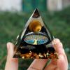 Energy Pyramid Orgonite Healing Crystals Chakra Tool 5*5*5cm Natural Amethyst Handmade Gift Home Office Decor