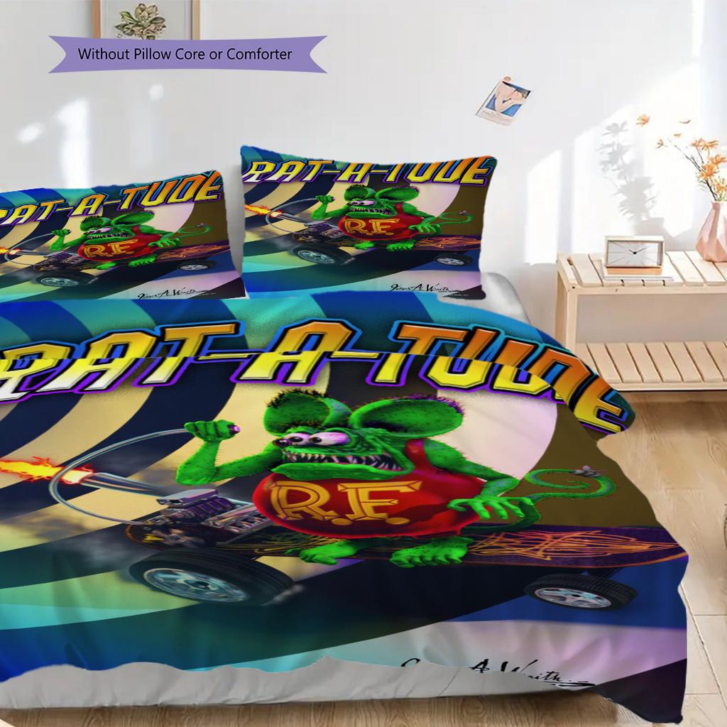 Ratatude Skateboard Adventure Bedding 1 Duvet Cover 2 Pillowcase Without Core Christmas Birthday Gift Soft And Comfortable