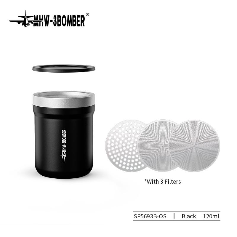 MHW-3BOMBER Shark Powder Shaker Magnetic Top Lid Aluminum Alloy Three Replaceable Mesh Shaker Powder Cans For Baking Coffee Tool чёрный