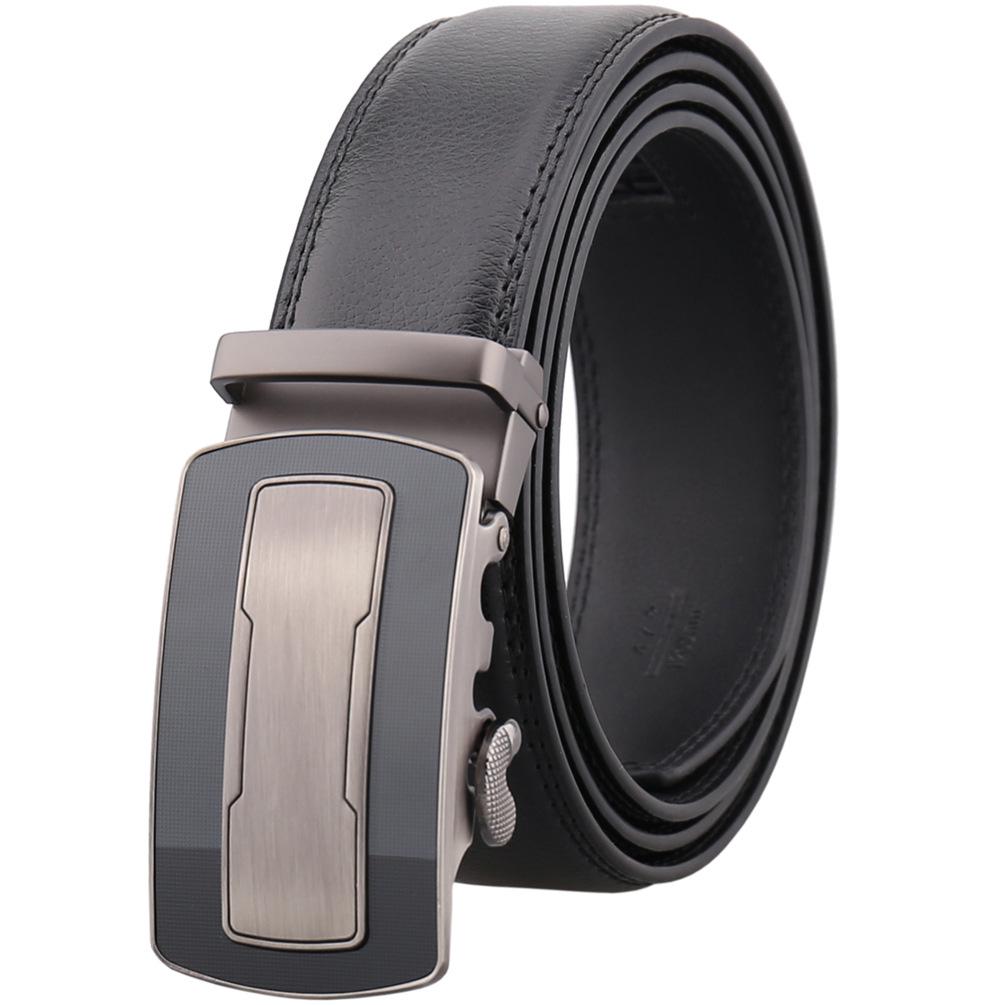 Fashion Men/'s Automatic Ratchet Slider No Hole Designer Luxury Gold Buckle Belts