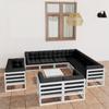 Day and Night - Day and Night 12-piece Garden Furniture Set with White Pine Wood Cushions
