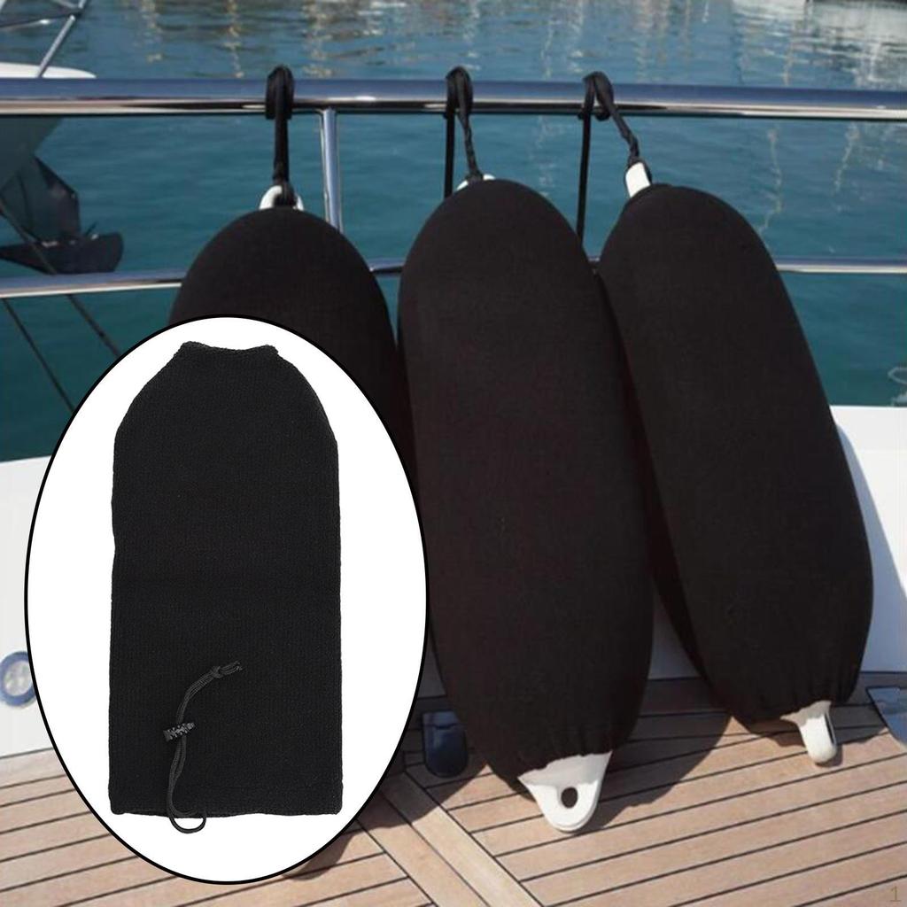 Boat Cover, Soft Acrylic Elastic Anti Collision Fit for Marine Bumper Yacht ,Salt ,Frost , Black