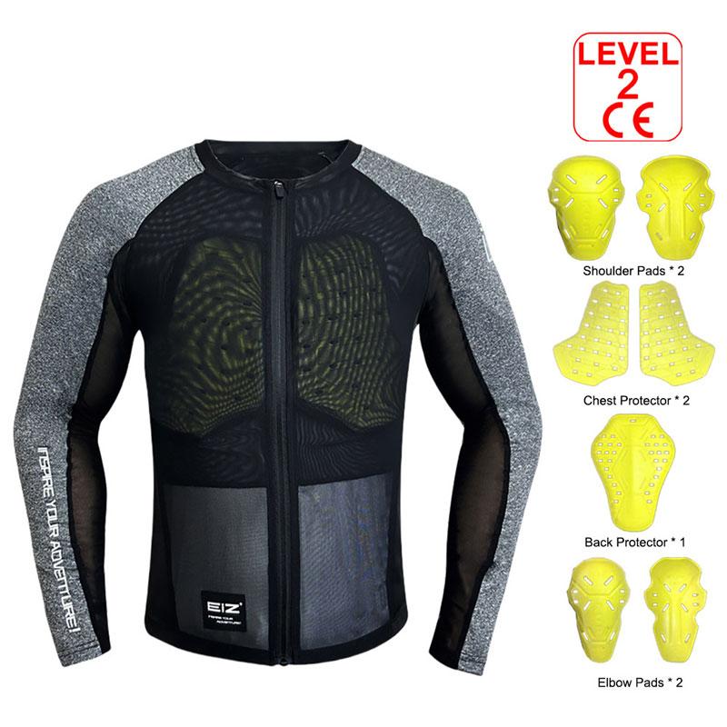 Men's Motorcycle Jacket Summer Breathable Motocross Body Armor Elastic Rider Racing Jacket Clothing CE Certified Protector Gear