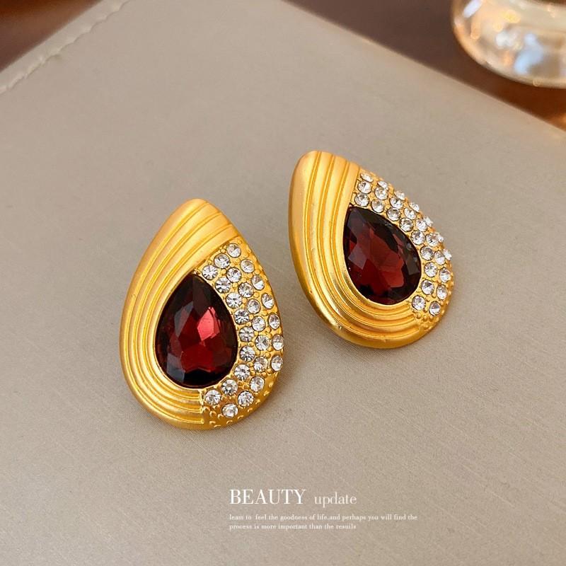 European and American Exaggerated Diamond-encrusted Flower Bow Fringed Earrings Personalized Earrings Internet Celebrity Temperament Earrings