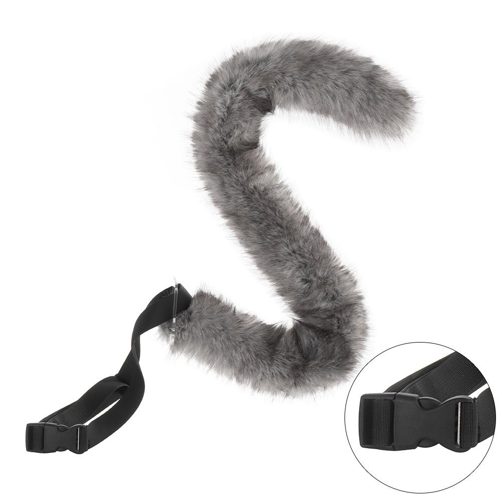 Plush, realistic, and adorable cat mask cos Catwoman mask set, including a small cat face mask and a tail prop