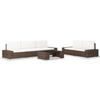 VidaXL Garden Furniture Set 6 Pcs Woven Resin Brown