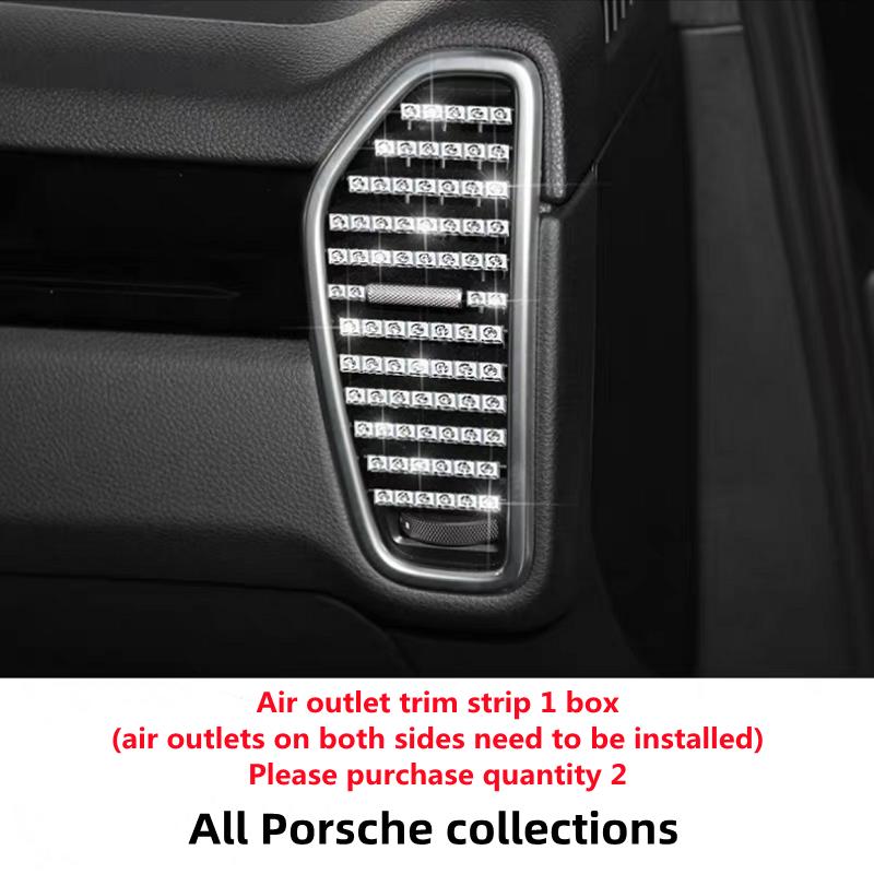 For Porsche Panamera Macan Cayman Taycan Cayenne911 918 718Air Vent Knob Diamond Decoration Crystal Interior Sticker Accessories