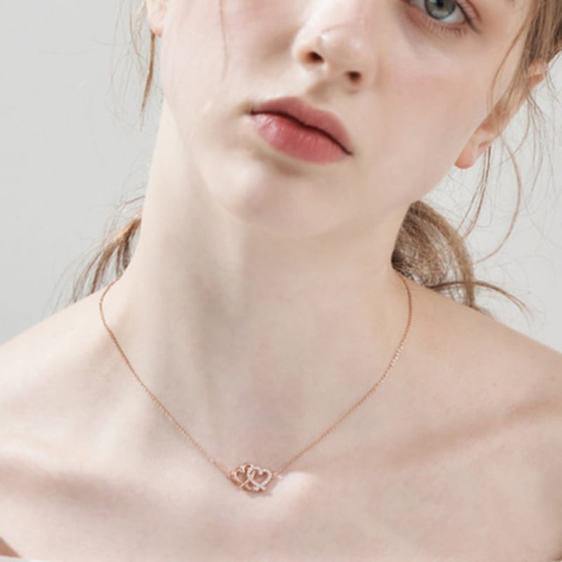 CRANNE Twin Heart Necklace C24NB121