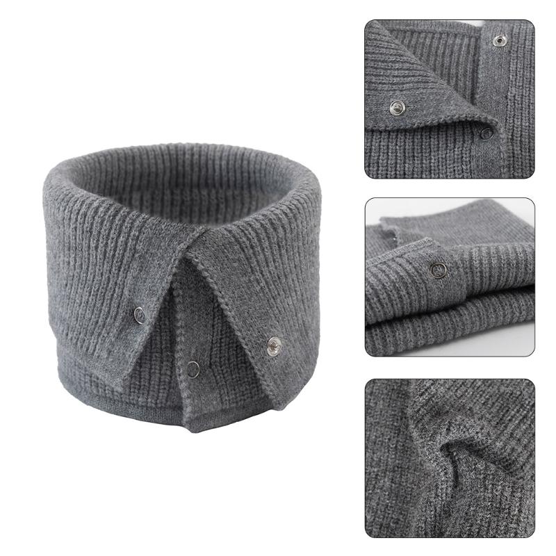 Collar Scarf Neck Warmer With Button Closure Knitted Scarf For Women Wool Scarf Neckerchief Decorative Scarf Neck Warmer