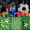 Soccer Theme Tote Bag Football Party Gift Bag Large Capacity Reusable Shopping Bag for Sports Fans and Events