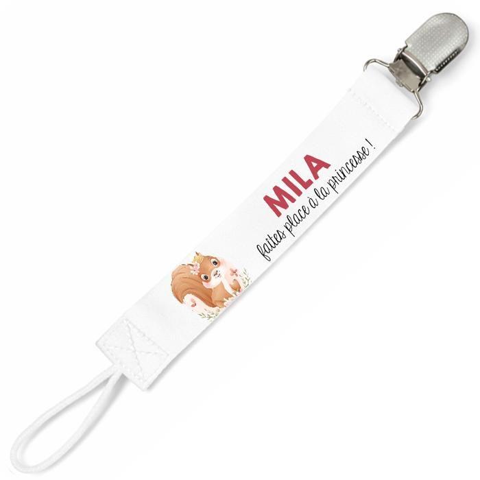 Planetee Attache tétine pour prénom MILA faites place a la princesse | Attache sucette cadeau naissance