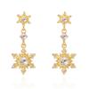 Christmas Rhinestone Snowflake Drop Earrings for Women Fashion Imitation Pearl Stud Earring Girls New Year Party Jewelry Gifts