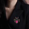 Elegant Rhinestone Spider Brooch - High-end Fashion Insect Corsage Pin for Ladies' Suits