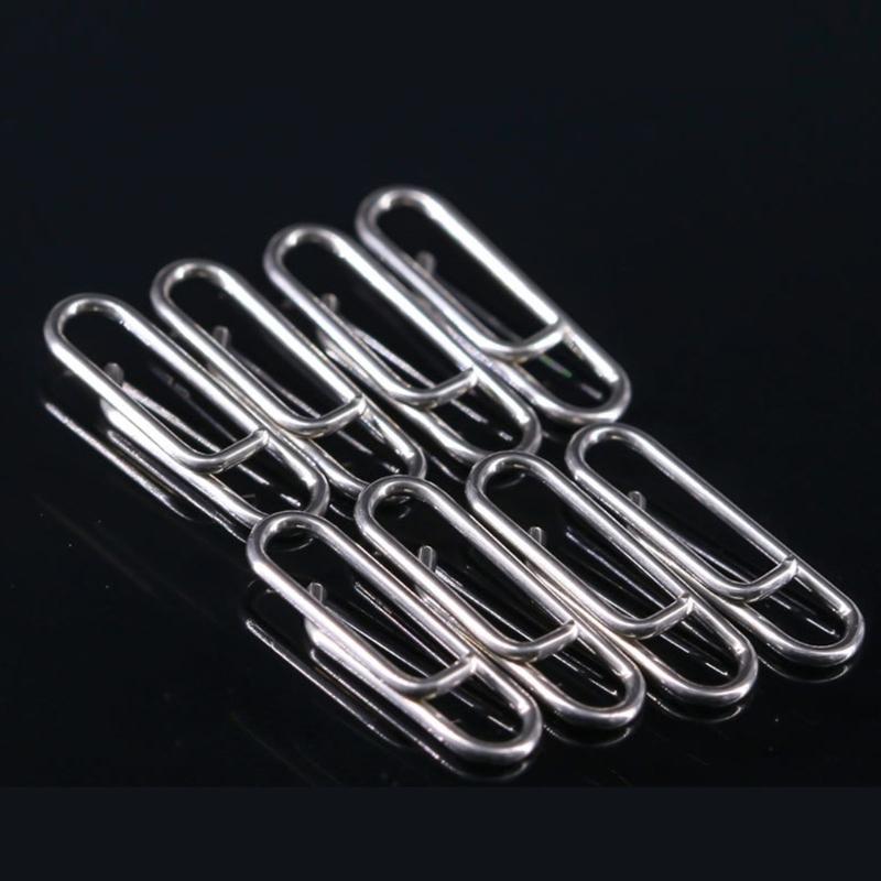 50Pcs Fishing Clip Connectors Quick Changing Connector for Lures Power Fishing Clip Stainless Fast Snaps Speed Clip