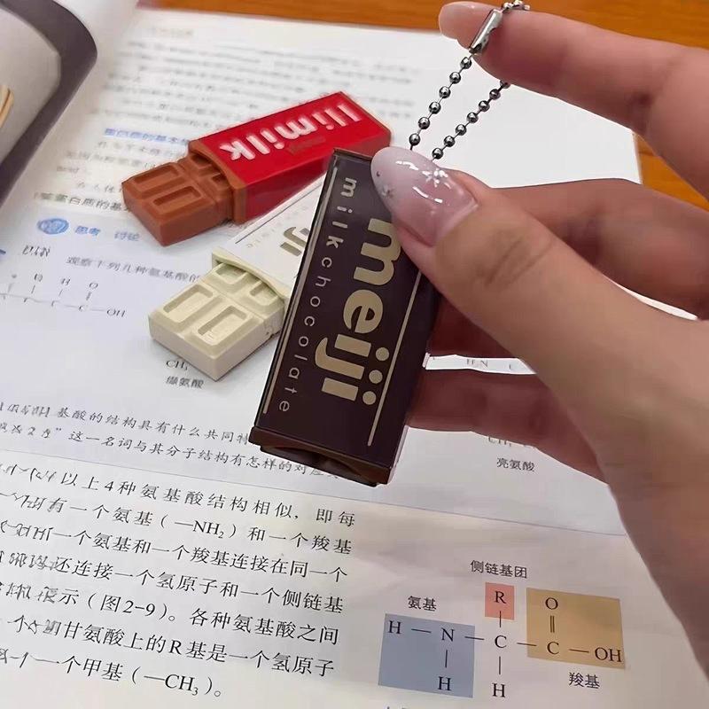 Jp Style Simulated Meiji Chocolate Scale Ratio Model Snap-And-Play Stress Relief Toy Keychain Pandent Hanging Ornaments Funny Gift Presents