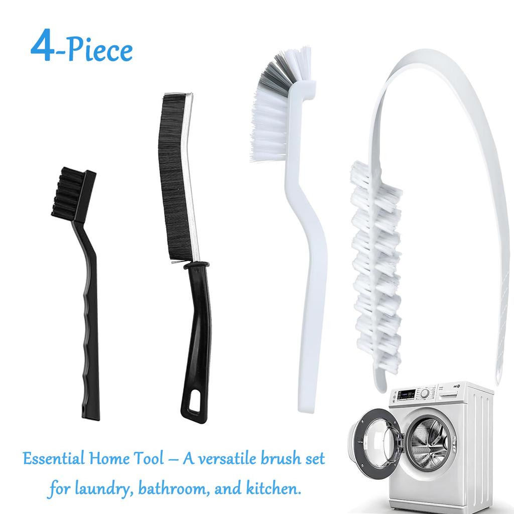 Washing Machine Cleaning Brush,Dryer Vent Cleaner Kit,Crevice Brush for Bathroom, Shower Kitchen - Scrub Brushes with Handle