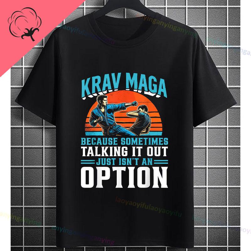 T-shirt Graphique Drôle Eat Sleep Krav Maga Repeat 100% Coton Manches Courtes T-shirt Décontracté Pour Entraînement Arts Martiaux Tenue de Sport
