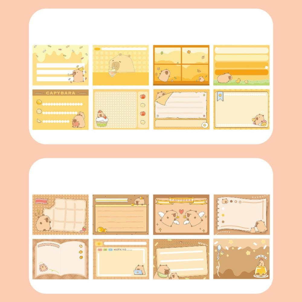Sticky Notes Pull Out Roll Memo Pad Stationary Cute Capybara Memo Pad  Bookmark Marker