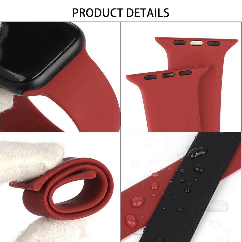 Silicone Loop Watchband 42mm 38mm 40mm 44mm Belt Bracelet Sport Wristband Replacement Watch Strap for Watches SE 6 5 4 3 2 1