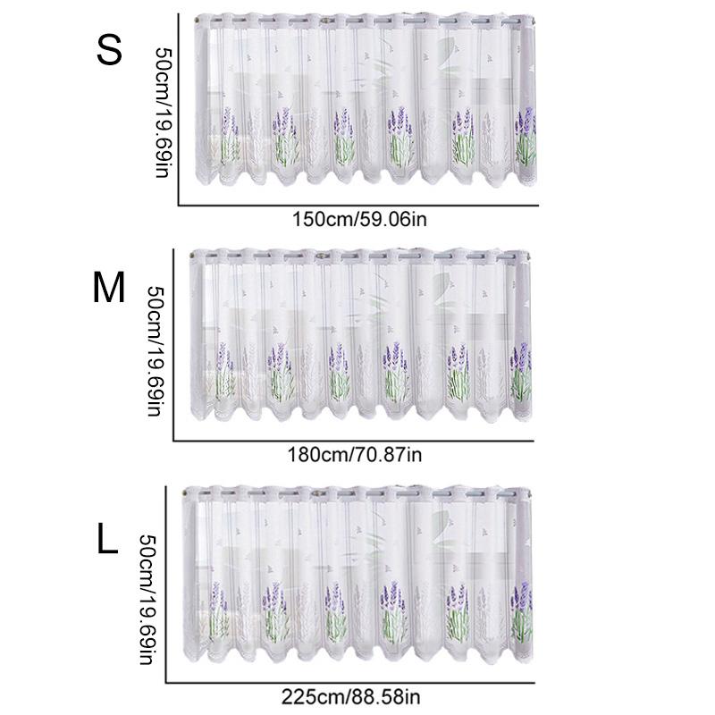 1Pc Window Drapes Kitchen Valance European Style Floating Sheer White Lace Curtains Window Drapes Cafe