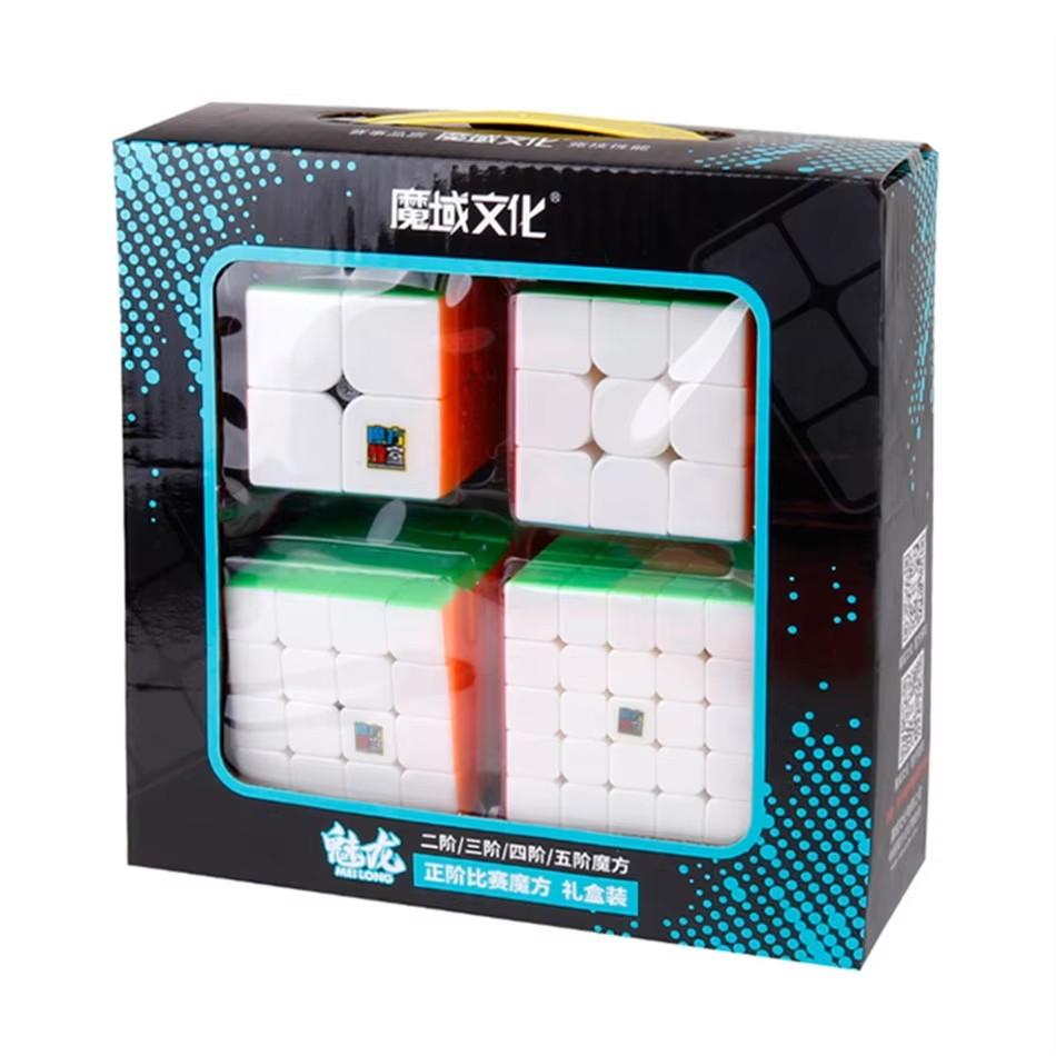 4Pcs Speed Cube Set Moyu Mofangjiaoshi 2X2 3X3 4X4 5X5 Meilong Magic Cube Pyramid Skew Megaminx Sq1 Packing Educational Toys