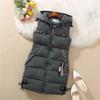 Autumn Women Vest Winter Puffer Parkas Coat Casual Pocket Hooded Waistcoat Female Sleeveless Jacket  Outerwear