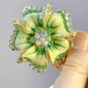 Elegant Emerald Flower Brooch - Women's High-End Jewelry & Accessories