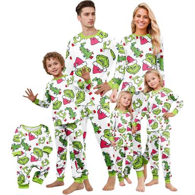Christmas Print Cute Family Set Pajamas, Home Clothes, Family Set Long Sleeve Top Pants Set