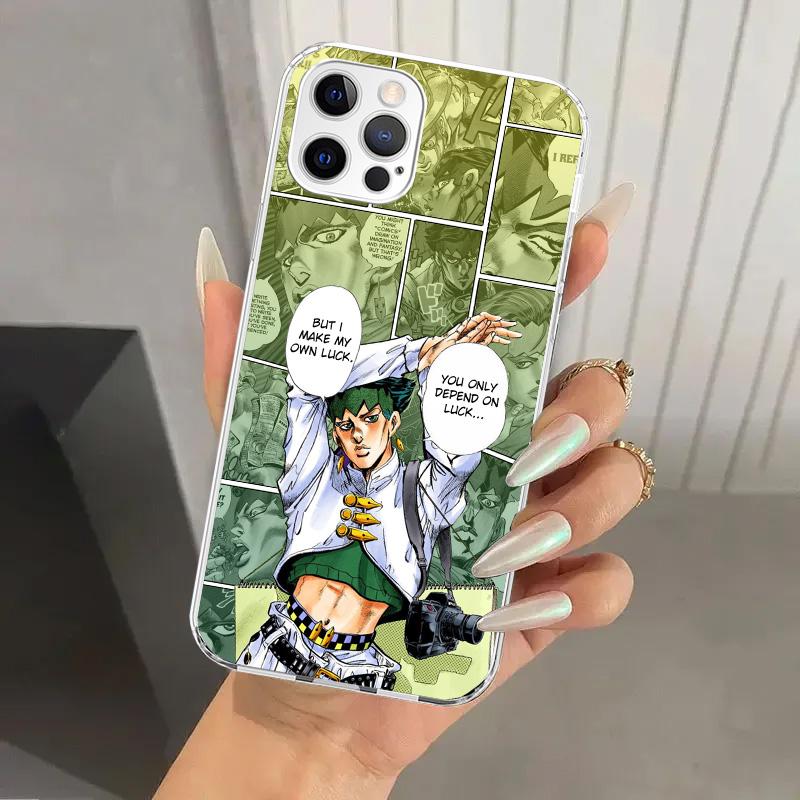 JoJo Bizarre Adventur Anime Phone Case for Iphone 16 15 14 13 12 Mini 11 Pro Max 16E X XS XR 7 Plus 8 SE 2020 Soft Funda Print S