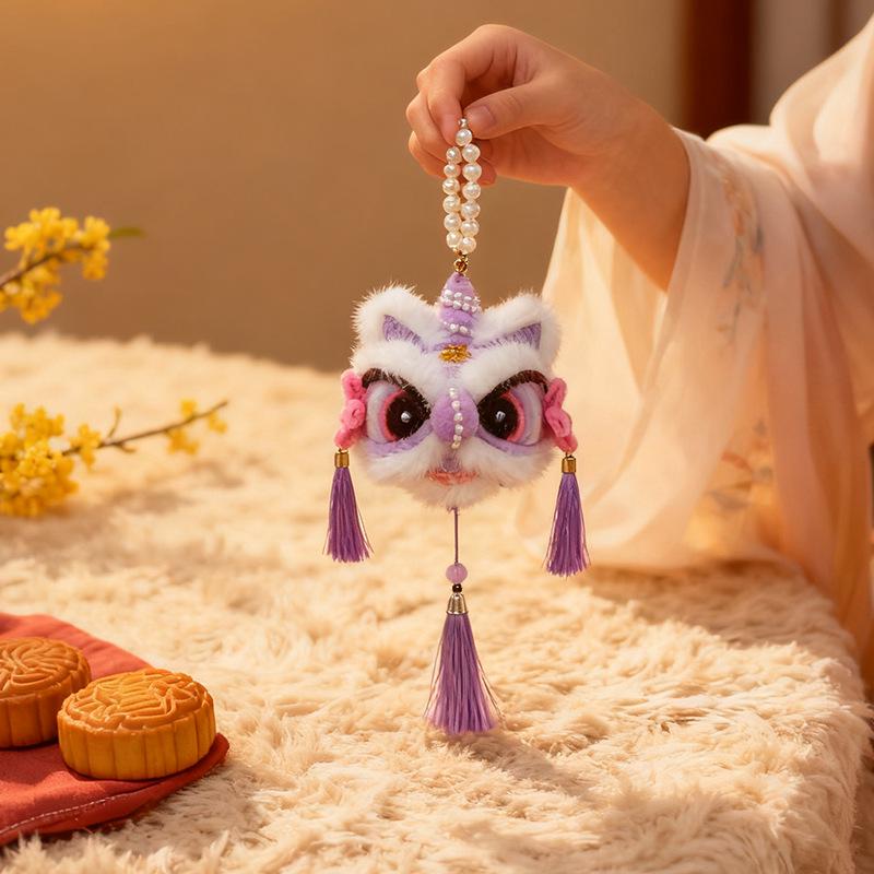 Peluche Lanterna Danza del Leone Luminosa - Ornamento da Appendere per Bambini Capodanno